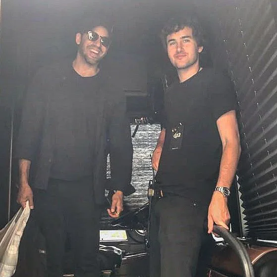 Roby Sobieski with David Blaine while working together on tour