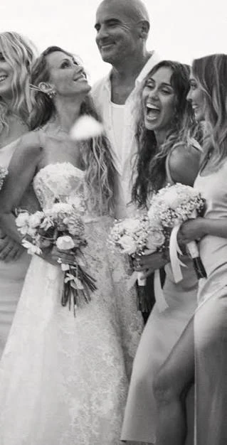 Tish Cyrus, Dominic Purcell, and Miley Cyrus together on Tish and Dominic’s wedding day